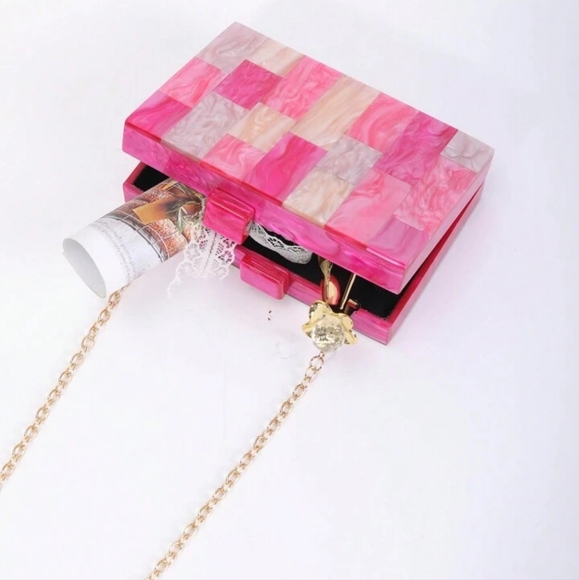 Shein Acrylic Patchwork Clutch - Picture 4 of 4